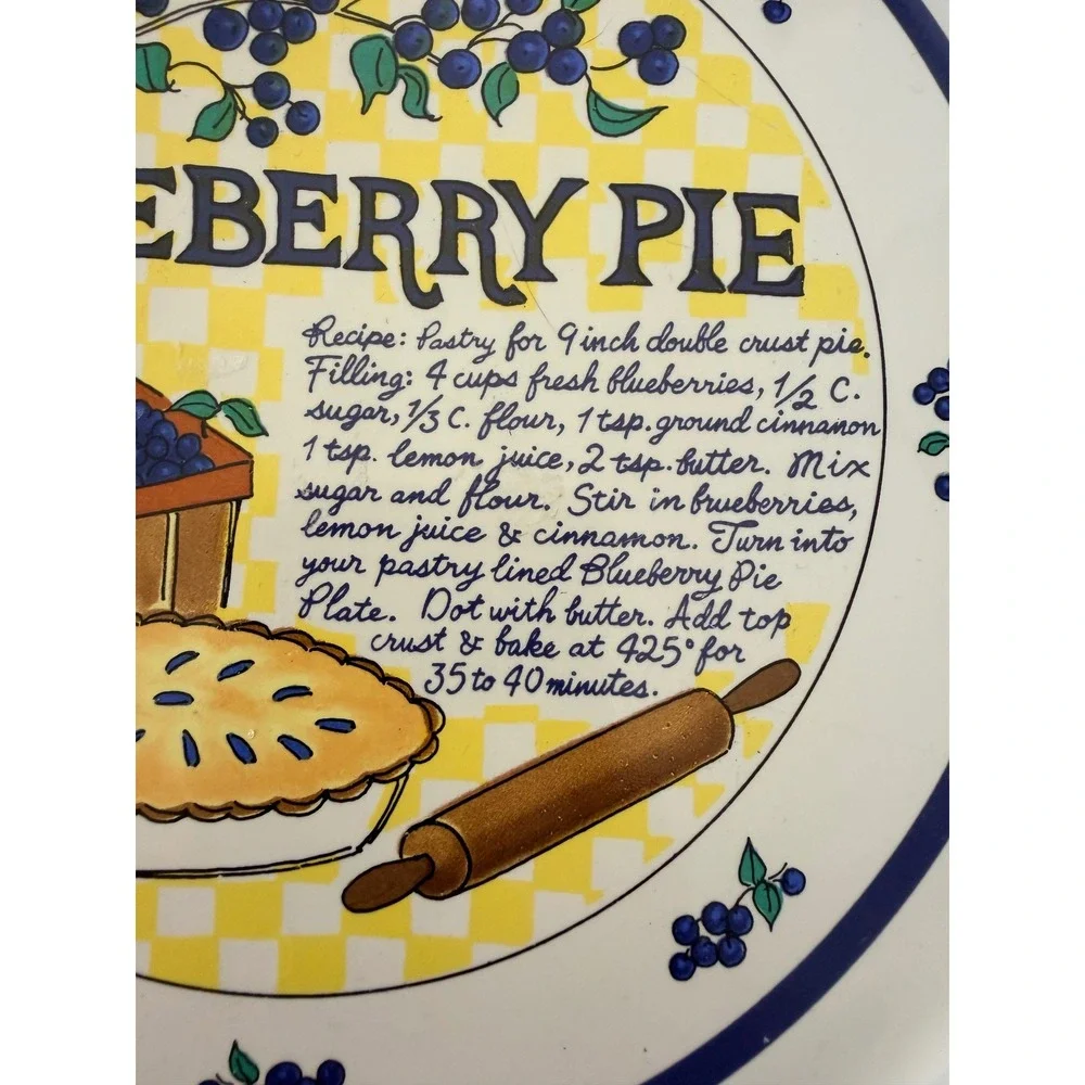 Over and Back Pie Dish 10in White Excellent Blueberry Recipe Farmhouse Cottage